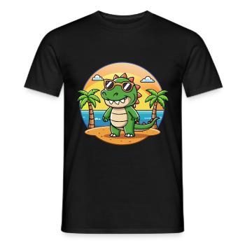 Krokodil Lustige Cartoon Sommer Strand Sonnenbrille - Männer T-Shirt - Schwarz - Vorne - AI Model Male 178 light (178cm)