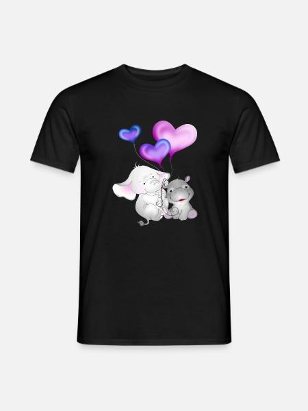 Elefant Luftballon Nilpferd - Männer T-Shirt - Schwarz