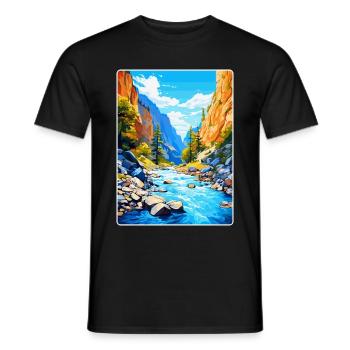Samaria Schlucht Griechenland Vintage Reise Poster WPA Kunst - Männer T-Shirt - Schwarz - Vorne - AI Model Male 178 light (178cm)