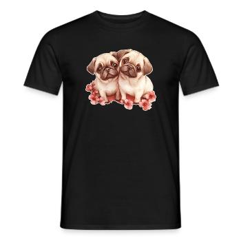 Mops - Männer T-Shirt - Schwarz - Vorne - AI Model Male 178 light (178cm)