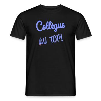 COLLEGUE. DEPART. RETRAITE. EMPLOI. HUMOUR - T-shirt homme - noir - Devant - AI Model Male 178 light (178cm)