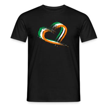 Herz Bürste Flagge Irland Fahne Farben Design - Männer T-Shirt - Schwarz - Vorne - AI Model Male 178 light (178cm)