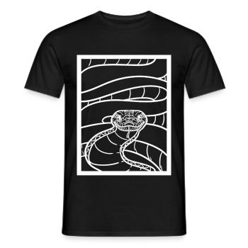 Majestätische Python Schlangenhalter - Männer T-Shirt - Schwarz - Vorne - AI Model Male 178 light (178cm)