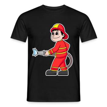 Sapeur pompier - T-shirt homme - noir - Devant - AI Model Male 178 light (178cm)