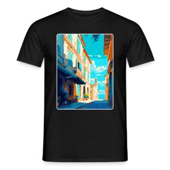Arles France Vintage Travel Poster WPA Souvenir - Men's T-Shirt - black - Front - AI Model Male 178 light (178cm)