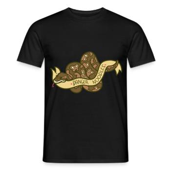 Lauernde Python Schlangenfreund - Männer T-Shirt - Schwarz - Vorne - AI Model Male 178 light (178cm)