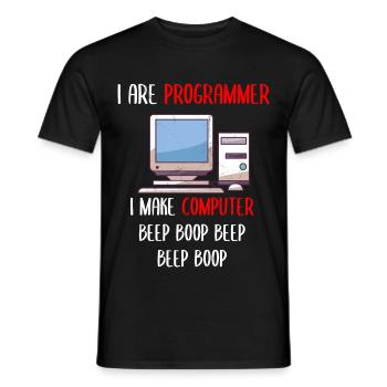 I Are Programmer Funny Computer Programming - Männer T-Shirt - Schwarz - Vorne - AI Model Male 178 light (178cm)