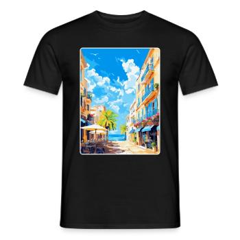 Palma De Mallorca Spanien Vintage Reiseplakat WPA - Männer T-Shirt - Schwarz - Vorne - AI Model Male 178 light (178cm)