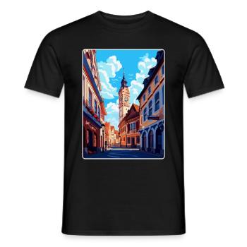 Weimar Germany Vintage Travel Poster Souvenir WPA - Men's T-Shirt - black - Front - AI Model Male 178 light (178cm)