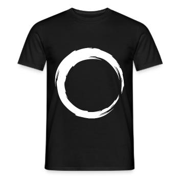 Kreis Linie Symbol weiß - Männer T-Shirt - Schwarz - Vorne - AI Model Male 178 light (178cm)