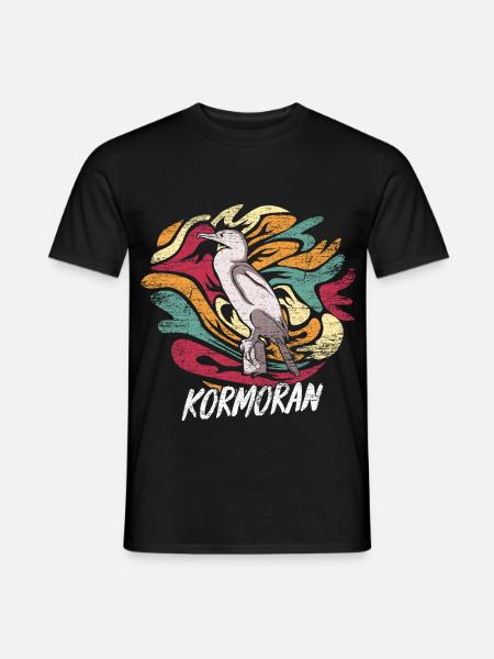 Geschickter Kormoran Fischjäger - Männer T-Shirt - Schwarz