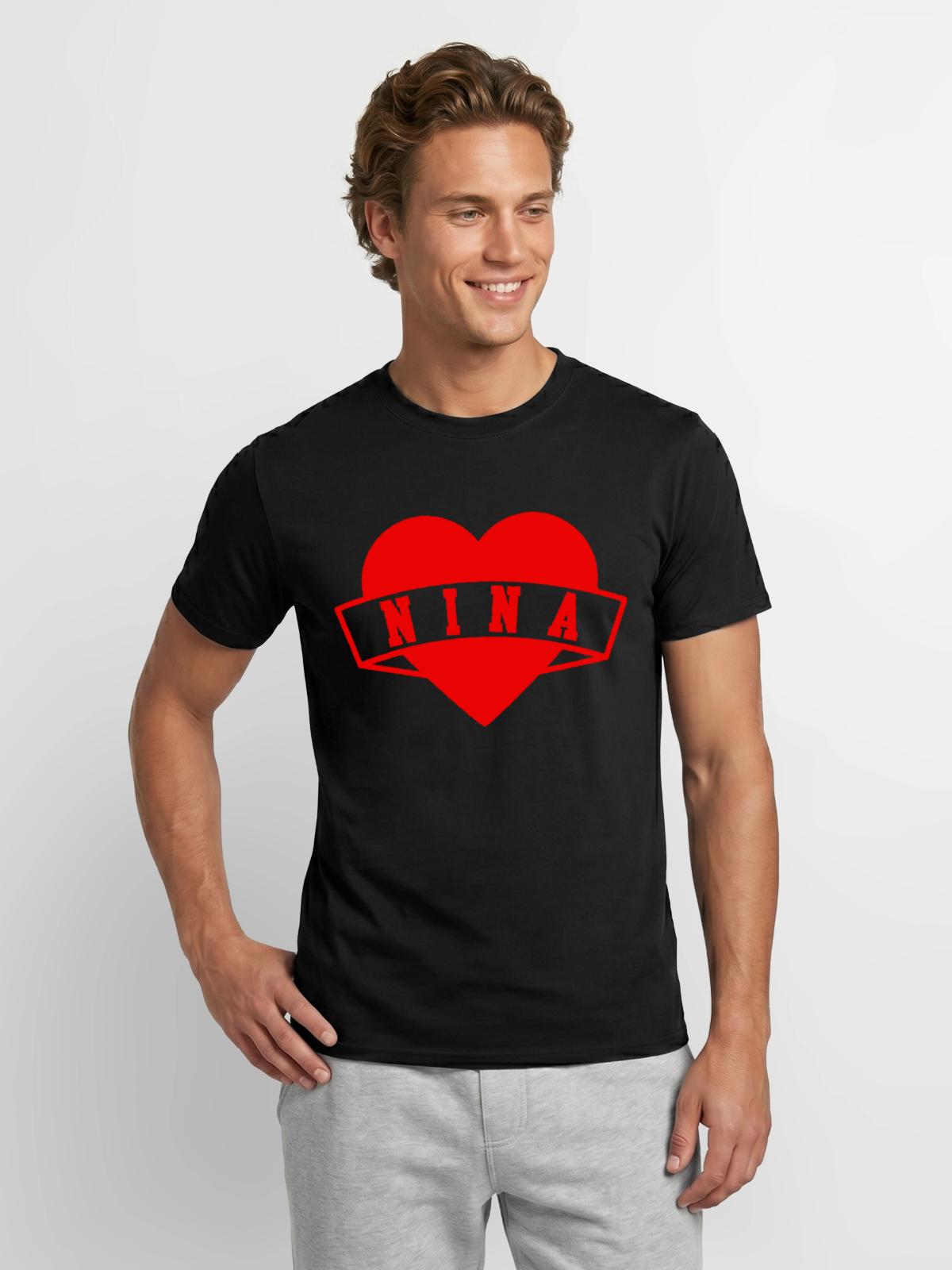 Nina Herzen - Männer T-Shirt - Schwarz - Vorne - AI Model Male 178 light (178cm)