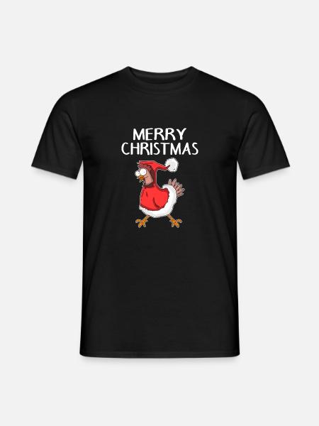 Christmas Chicken Merry Christmas - Men's T-Shirt - black