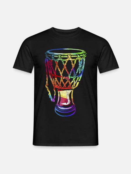 Pulsierende Djembe Trommelmusik - Männer T-Shirt - Schwarz