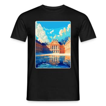 Versailles Frankreich Vintage Reiseplakat Souvenir - Männer T-Shirt - Schwarz - Vorne - AI Model Male 178 light (178cm)