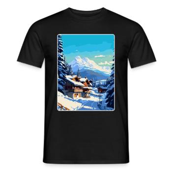 Megève France Affiche de voyage vintage WPA Souvenir - T-shirt homme - noir - Devant - AI Model Male 178 light (178cm)