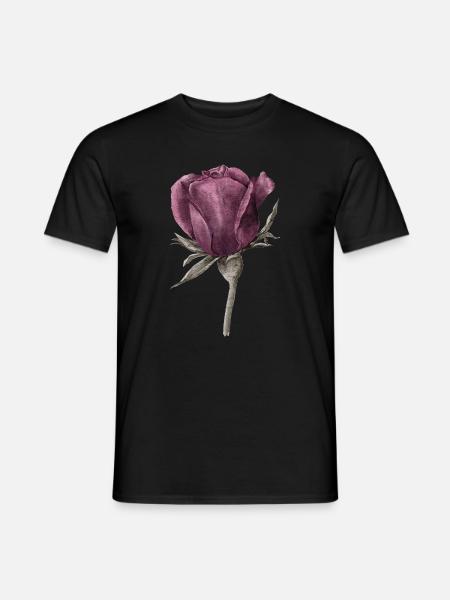 Rose Blume - Männer T-Shirt - Schwarz