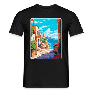 Rhodes Grèce Vintage Voyage Poster WPA Souvenir - T-shirt homme - noir - Devant - AI Model Male 178 light (178cm)