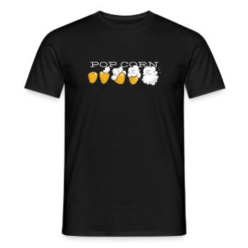 Évolution du pop-corn - T-shirt homme - noir - Devant - AI Model Male 178 light (178cm)