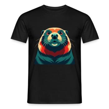 Biber Cartoon Figur Buntes Haustier Tier - Männer T-Shirt - Schwarz - Vorne - AI Model Male 178 light (178cm)