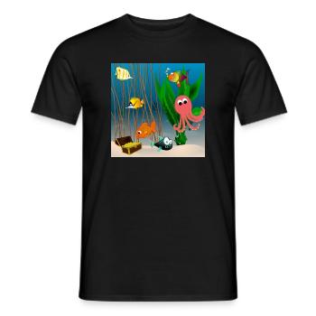 Marine life - Men's T-Shirt - black - Front - AI Model Male 178 light (178cm)