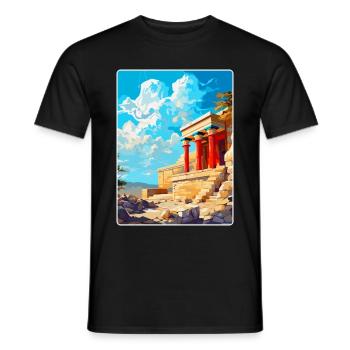 Knossos Palast Griechenland Vintage Reiseplakat WPA - Männer T-Shirt - Schwarz - Vorne - AI Model Male 178 light (178cm)