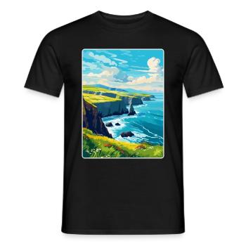 Dingle Halbinsel Irland Vereinigtes Königreich Vintage Reiseposter - Männer T-Shirt - Schwarz - Vorne - AI Model Male 178 light (178cm)