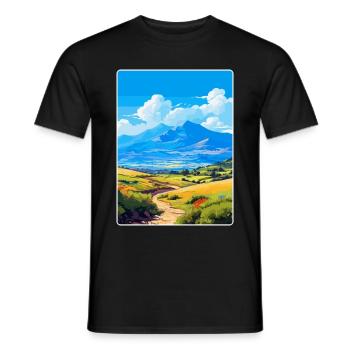 Mount Ida Greece Vintage Travel Poster Souvenir - Men's T-Shirt - black - Front - AI Model Male 178 light (178cm)