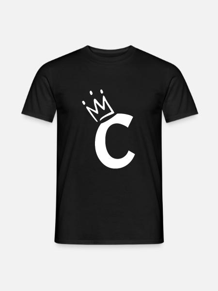 Buchstabe C mit Krone - Männer T-Shirt - Schwarz