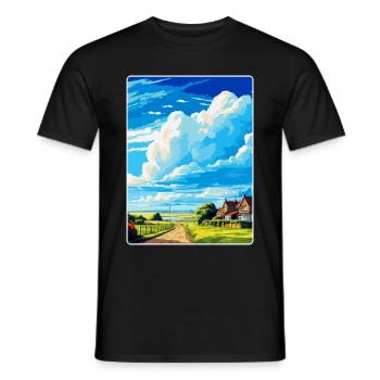 New Romney England Uk Vintage Travel Poster WPA - Men's T-Shirt - black - Front - AI Model Male 178 light (178cm)