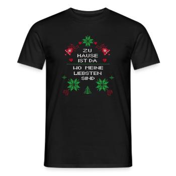 Weihnachten zu Hause ist da wo meine Liebsten sind - Männer T-Shirt - Schwarz - Vorne - AI Model Male 178 light (178cm)