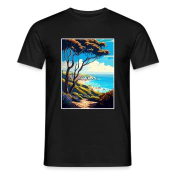 Carpinteria Bluffs Kalifornien Reiseposter - Männer T-Shirt - Schwarz - Vorne - AI Model Male 178 light (178cm)