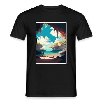 Yucantan Halbinsel Dekoration Reiseposter - Männer T-Shirt - Schwarz - Vorne - AI Model Male 178 light (178cm)