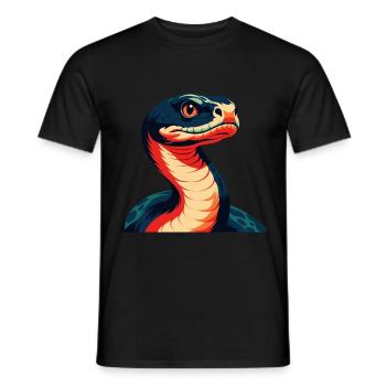 Anaconda Zeichentrickfigur Buntes Haustier Tier - Männer T-Shirt - Schwarz - Vorne - AI Model Male 178 light (178cm)