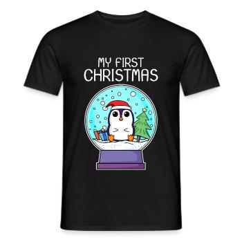 My first Christmas Baby Pinguin Weihnachten - Männer T-Shirt - Schwarz - Vorne - AI Model Male 178 light (178cm)