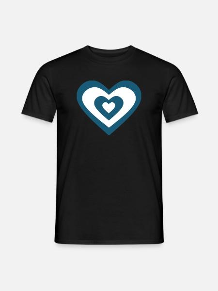 Blaues Herz Geschenk  - Männer T-Shirt - Schwarz