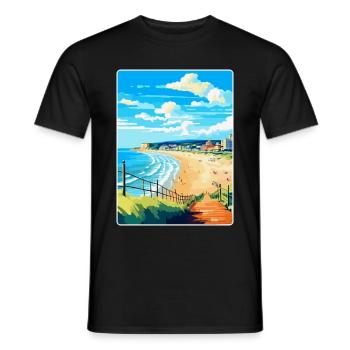 Bournemouth Dorset Vintage Voyage Poster Souvenir - T-shirt homme - noir - Devant - AI Model Male 178 light (178cm)