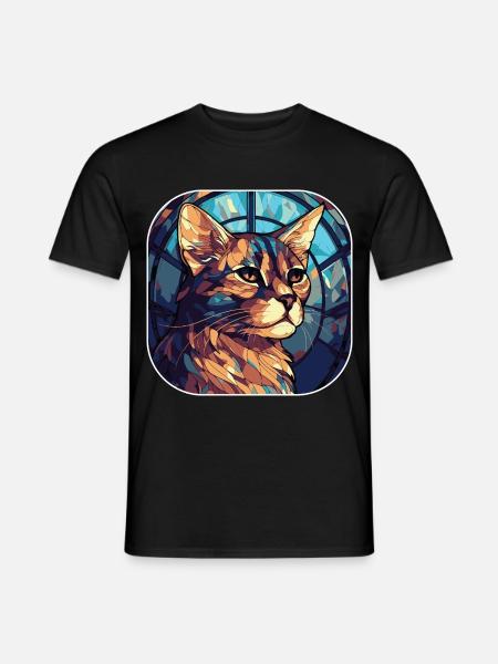 Bunte Aquarellfarbe der braunen Katzenrasse Havanna - Männer T-Shirt - Schwarz