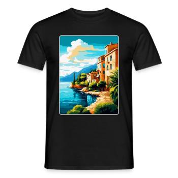 Mallorca Spanien Vintage Reiseplakat Souvenir WPA - Männer T-Shirt - Schwarz - Vorne - AI Model Male 178 light (178cm)