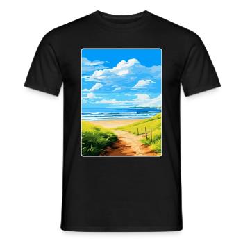 Northumberland Vintage Voyage Poster Souvenir WPA - T-shirt homme - noir - Devant - AI Model Male 178 light (178cm)