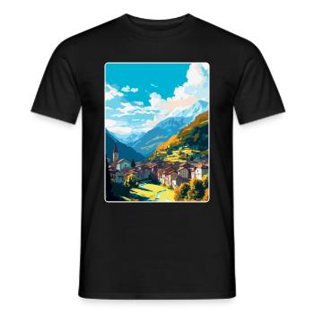 Sion Suisse Affiche de voyage vintage souvenir - T-shirt homme - noir - Devant - AI Model Male 178 light (178cm)