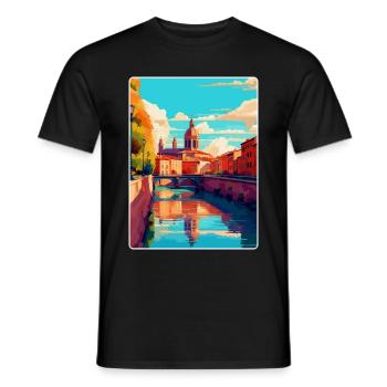 Toulouse Frankreich Vintage Reiseplakat Souvenir WPA - Männer T-Shirt - Schwarz - Vorne - AI Model Male 178 light (178cm)