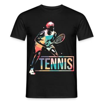 Flinker Tennisspieler Rasentennis - Männer T-Shirt - Schwarz - Vorne - AI Model Male 178 light (178cm)