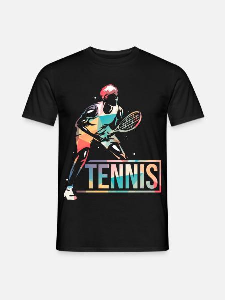 Flinker Tennisspieler Rasentennis - Männer T-Shirt - Schwarz