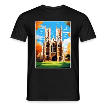 Westminster Abbey London England Uk Travel Poster - Men's T-Shirt - black - Front - AI Model Male 178 light (178cm)