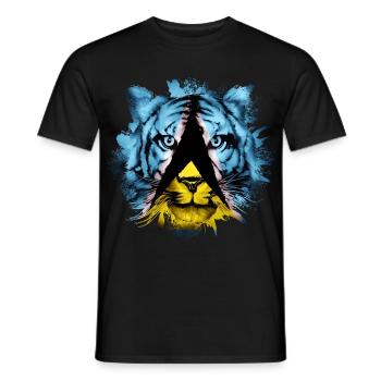 St. Lucia - Männer T-Shirt - Schwarz - Vorne - AI Model Male 178 light (178cm)