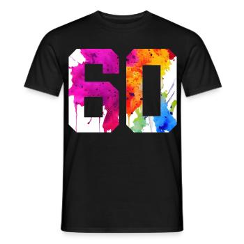 NUMBER 60 YEARS OLD 60TH BIRTHDAY - Men's T-Shirt - black - Front - AI Model Male 178 light (178cm)