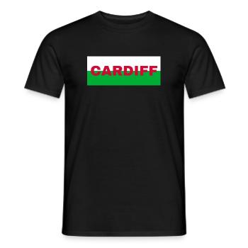 Cardiff City in Wales Flagge Vereinigtes Königreich - Männer T-Shirt - Schwarz - Vorne - AI Model Male 178 light (178cm)