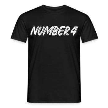 Number 4 - vier - vierter - vierte - 4 - Nummer 4 - Männer T-Shirt - Schwarz - Vorne - AI Model Male 178 light (178cm)