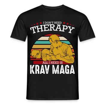 Krav Maga - Männer T-Shirt - Schwarz - Vorne - AI Model Male 178 light (178cm)